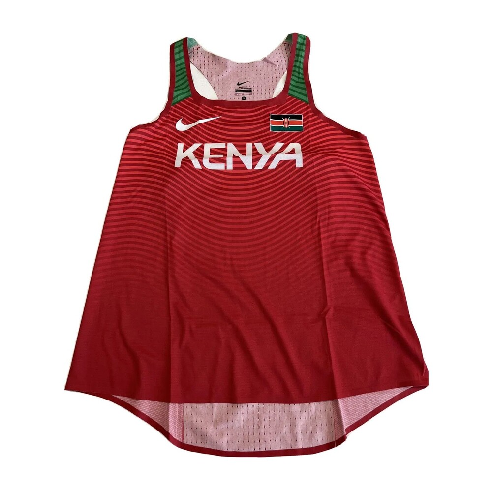 Nike Womens Pro Elite Official Kenya Running Singlet Top Red Size Small